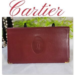 Authentic Cartier Bifold Bordeaux Wallet w/ Certificate of Authenticity